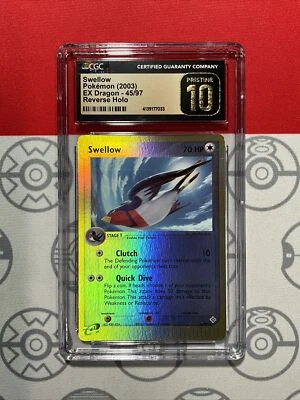NEW CGC 10 PRISTINE 2003 EX Dragon Swellow Reverse Holo 45/97 PSA 7033 - Image 1 of 4
