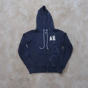American Eagle Full Zip Hoodie Hooded Sweatshirt Men’s Size Medium Blue - Picture 1 of 9