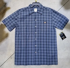 Camisa Dickies Mangas Cortas Azul Blanco Botones - Imagen 1 de 1