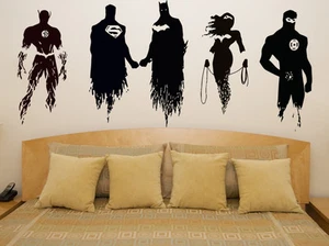 Justice League Batman Superman Flash Decal Wall Art Sticker Picture Car DC Comic - Picture 1 of 14