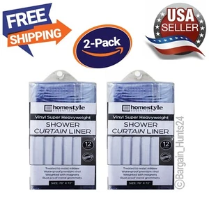 Bathroom Shower Curtain Liner 70"x72" Vinyl Heavy Duty Waterproof (Pack of 2) - Picture 1 of 8