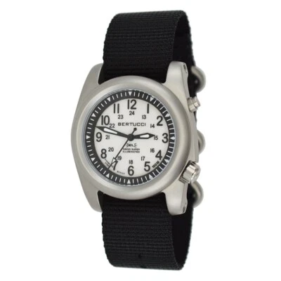 Bertucci A-2SEL Ghost Unisex Black Nylon Band White Quartz Dial Watch - 22025 - Image 1 of 4