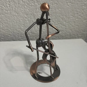Nuts and Bolts Musician Cello Player Figurine Two Tone 7” - Picture 1 of 9