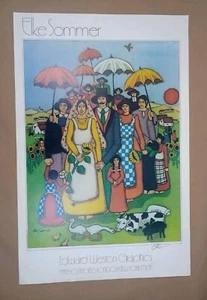 Elke Sommer Umbrella Wedding Signed 1981 Weston Graphics Poster - Picture 1 of 16