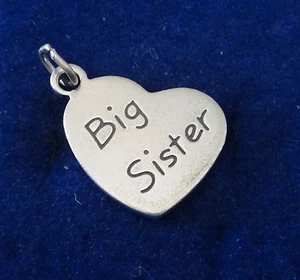 Sterling Silber 20x15mm Herz mit der großen Schwester Charm - Bild 1 von 3