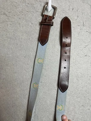 J.T. Spencer Peachtree Golf Club Needlepoint Belt Size 36 Preppy Logo - Image 1 of 4