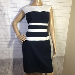 Vestido Ralph Lauren Mujer 8 Azul Blanco LAUREN RALPH LAUREN Náutico Elegante Usado en Excelente Condición - Imagen 1 de 11