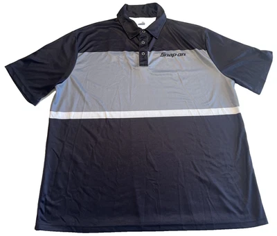 Camisa polo de golf Snap-On Tools 2X para hombre negra y gris a presión Foto 1 de 4