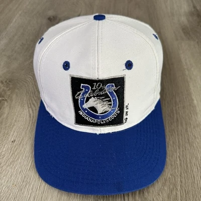 Vintage 90s Indianapolis Colts 10th Celebration Logo Athletic Snapback Hat Cap - Image 1 of 4