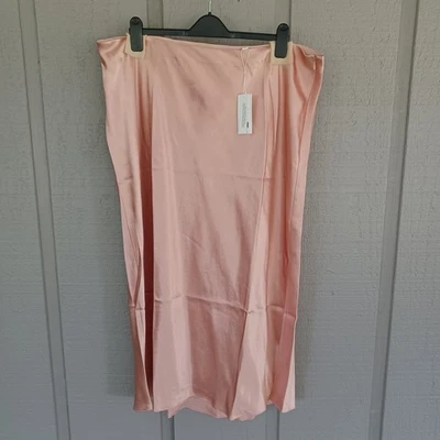 Falda midi de satén con abertura lateral Vince talla grande XXL acetato femenino en milenrama Foto 1 de 4