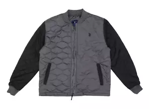 U.S. Polo Assn. L100808 Mens Grey Contrast Quilted Bomber Jacket Size XL - Picture 1 of 4