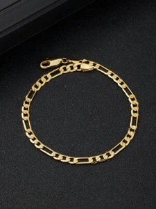 Pulseras de Titanium® en Oro 10K Para Hombre Mujer Unisex Brazaletes Esclavas - Picture 1 of 4