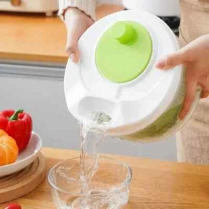 Salad Spinner Plastic Vegetable Large Veg Leaf Colander Dryer Drainer Bowl - Picture 1 of 6