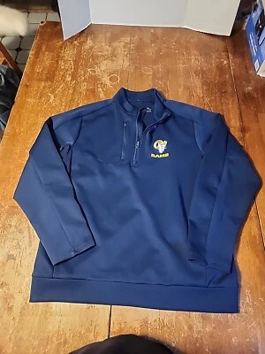 Антигуа синий Лос-Анджелес Rams 1/4 молнии мужчин 2XL NFL футбол пуловер $90 новый - Изображение 1 из 4