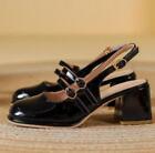 Womens Faux Leather Buckle Strap Block Heels Round Toe Fashion Shoes Size Us 5 8