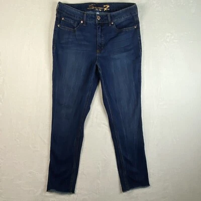 Pantalones de mezclilla para mujer Seven7 fin de semana calce ajustado talla 10 dobladillo crudo Foto 1 de 4