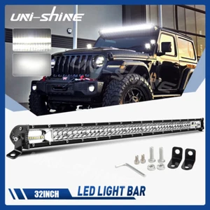 32 Inch LED LIGHT BAR Dual Row Spot Flood Combo Beam Truck Offroad 4WD ATV SUV - Bild 1 von 9
