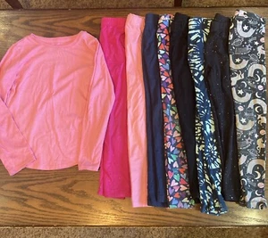 Huge Clothing Lot Girls Size XS 4/5 Leggings Pants Long Sleeve Shirt Fall Spring - Picture 1 of 24