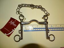 BNWT Jeffries Eldonian Sliding Cheek Weymouth Bit 4.5" 11.5cm + Curb Chain