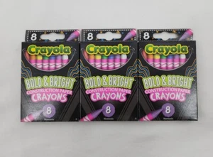 Crayola Crayons Set of 3 Bold & Bright Crayons 8 Pack Nontoxic Made in USA - Picture 1 of 2