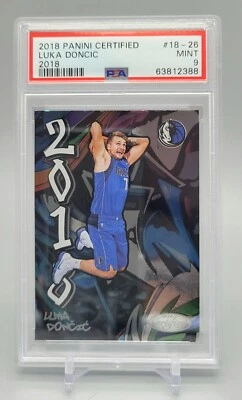 2018 Panini Certified Luka Doncic RC Graffiti Rookie Card SSP Insert 18-26 PSA 9 - Image 1 of 2