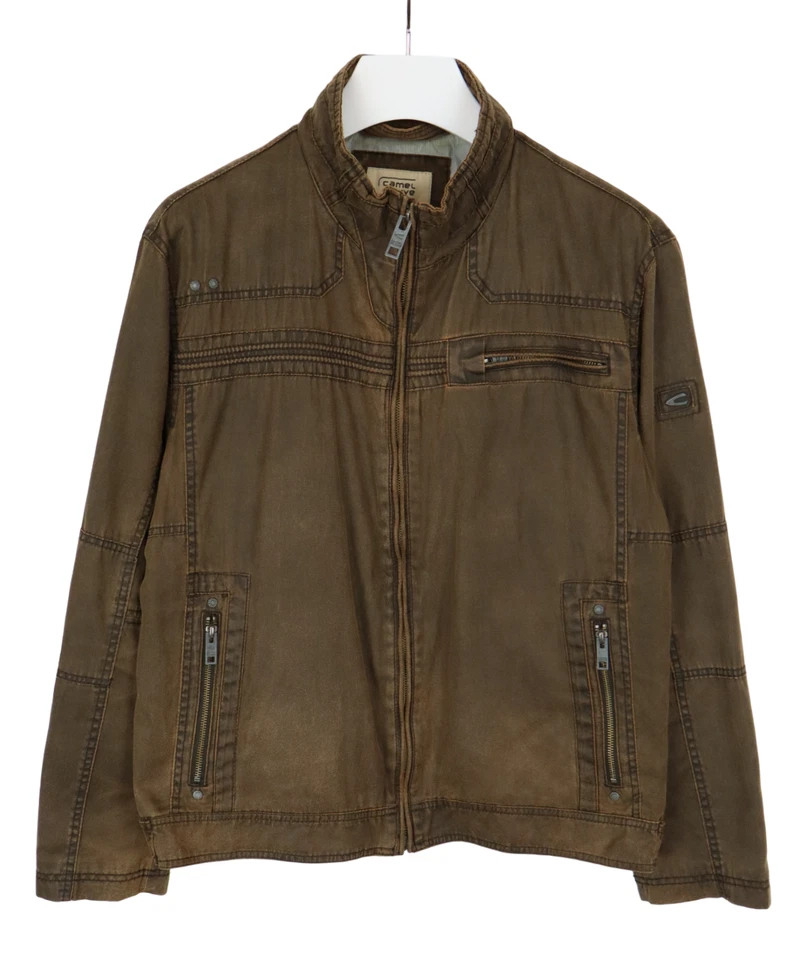 Camel Active Jacket Men XL Brown Half Lined Zipper Collar Pockets - Image 1 of 4