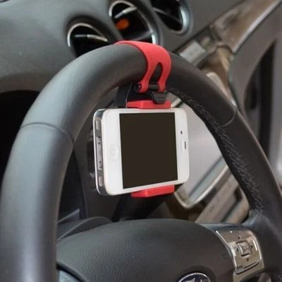 Car Steering Wheel Mobile Phone Holder Universal Mount smartphone up to 6 inch - Image 1 of 2