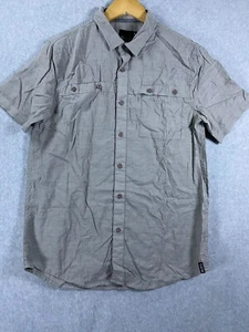 Tavik Shirt Men's Medium Gray 100% Cotton Pockets Short Sleeve Casual Button-Up - Picture 1 of 15