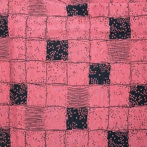 Vintage Red Black Mid Century Knit Fabric - HALF-YARD - Picture 1 of 3