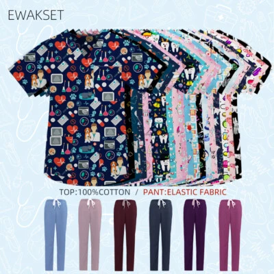 Novo conjunto de calça esfoliante uniforme médico sala de cirurgia hospitalar trabalho top - Imagem 1 de 4
