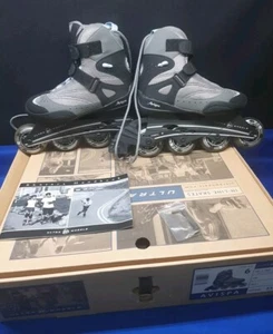 NICE! Ultra Wheels Avispa ABEC 3 Black Gray Blue Inline Skates Size 6 Womens - Picture 1 of 16