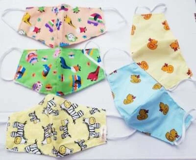 3 x PACK Face Mask lot kids child children back 2 school rubber duck zoo animals - Image 1 of 4