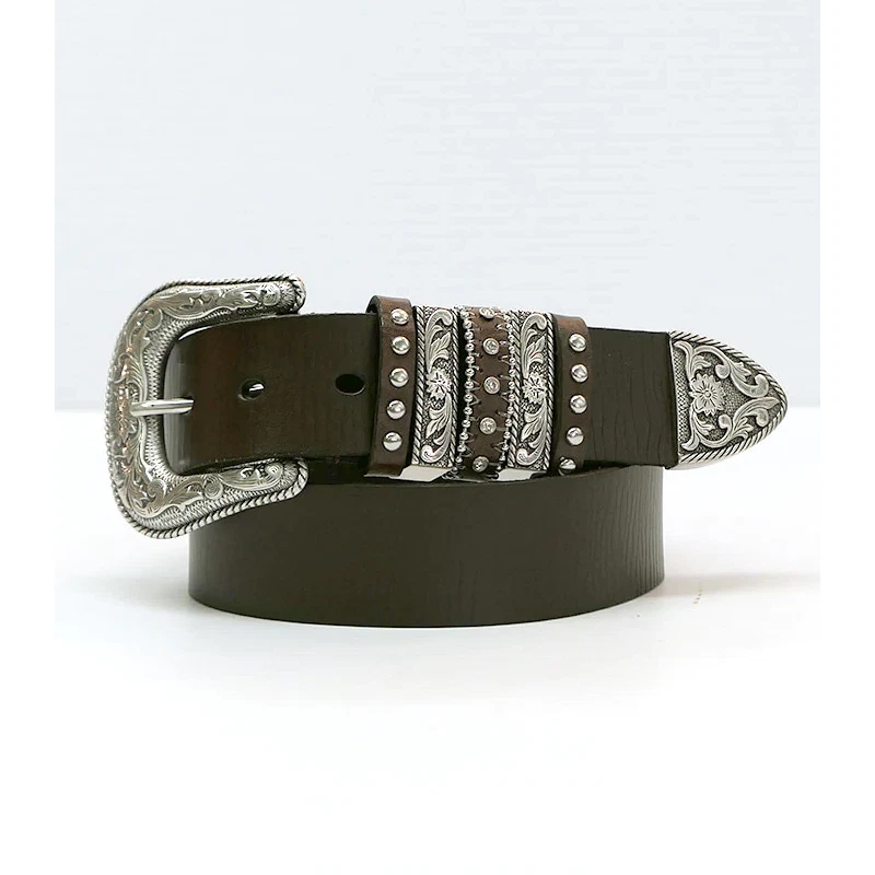 Cinturón de cuero marrón Nocona® para damas con múltiples guardianes N3493702 Foto 1 de 1