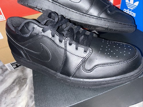 Jordan 1 Low Uk taglia 11 5 Euro 47 TRIPLO NERO BEI LOOK AUTENTICI