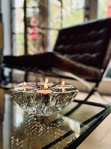 Orrefors 4 Votive/Tealight Candle Holder S5067 Walnut A/F - Picture 1 of 23