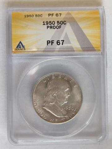 1950 US SILVER PROOF SET ANACS CERTIFIED PROOF SET PF67 HALF FS101 QDO Cover
