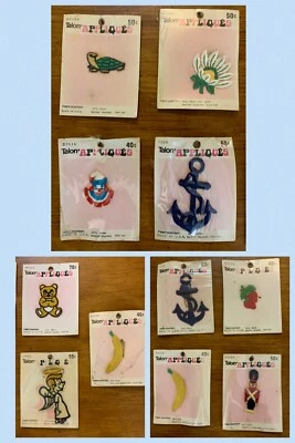 11 Vintage TALON PATCHES Sew On Flower Angel Anchor Clown Soldier Turtle 1970s - Image 1 of 4