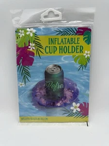 Inflatable Drink Holders Cup Pool Water Float, Purple W/Glitter - Picture 1 of 2