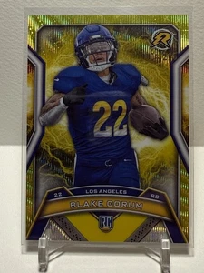2024 Topps Resurgence Blake Currum /225 Yellow Wave Prizm Rookie #15 LA Rams Rc - Bild 1 von 7