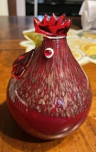 Murano Stil Kunst Glas Hahn - "groß rot" 6,5 Zoll hoch 5" breit - Bild 1 von 6