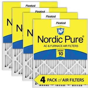 Nordic Pure 10x10x1 Pleated MERV 10 Air Filters 4 Pack - Picture 1 of 7