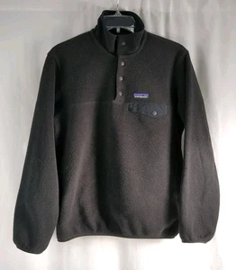 Patagonia Synchilla Black Fleece Snap T Lightweight Pullover Sweater Size Small - Picture 1 of 9