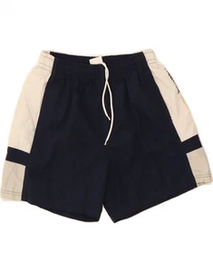 REEBOK Mens Swimming Shorts Medium Navy Blue Colourblock Polyamide AT06 - Picture 1 of 3