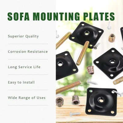 8 conjuntos de placas de montagem de perna angular de 12 graus M8 placas de fixação de perna para móveis - Imagem 1 de 4