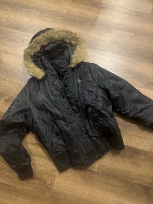 Chaqueta de piel sintética satinada vintage AOP Y2K South Pole para mujer talla XL Foto 1 de 3