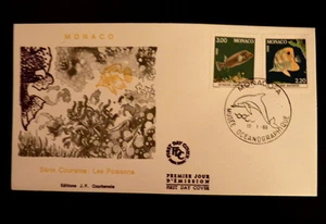 Monaco Premier Day FDC Yvert 1616 +1618 All Fish 3+ 2,20F 1988 - Picture 1 of 1