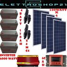 Kit Fotovoltaico 3Kw Giornaliero Inverter 6000W Pannello Energia Batteria 120 Ah