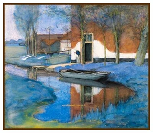 A Dutch Farm by Modern Artist Piet Mondrian Counted Cross Stitch Pattern - Picture 1 of 8