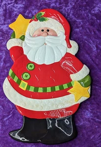 Plato de galletas populares de vacaciones de Navidad Fitz Floyd 10,5 x 14,5 percha de pared de Papá Noel - Imagen 1 de 7