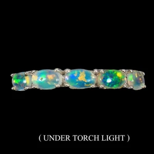 925 Sterling Silver Ring Oval Fire Opal Full Flash 5x3mm Gemstone Jewelry 7 - Picture 1 of 10